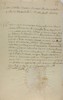 List ochronny Adama Mikołaja Sieniawskiego, hetmana wielkiego koronnego, dla d&oacute;br Użanka kolegium nieświeskiego S.J. z 16.08.1706