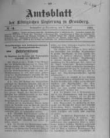 Amtsblatt der K&ouml;niglichen Preussischen Regierung zu Bromberg. 1910.04.07 No.14