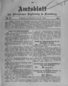 Amtsblatt der K&ouml;niglichen Preussischen Regierung zu Bromberg. 1910.04.28 No.17