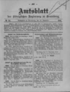 Amtsblatt der K&ouml;niglichen Preussischen Regierung zu Bromberg. 1910.12.22 No.51