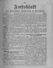 Amtsblatt der K&ouml;niglichen Preussischen Regierung zu Bromberg. 1913.04.12 No.15