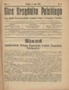 Głos Urzędnika Polskiego : organ Związku Towarzystw Polskich Urzędników Państwowych na Poznańskie i Pomorskie 1921.05 R.1 Nr 2
