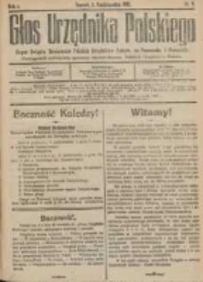 Głos Urzędnika Polskiego : organ Związku Towarzystw Polskich Urzędników Państwowych na Poznańskie i Pomorskie 1921.10.01 R.1 Nr9