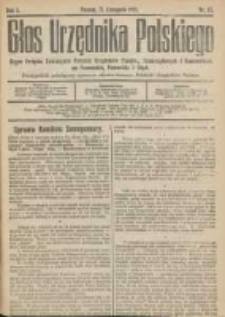 Głos Urzędnika Polskiego : organ Związku Towarzystw Polskich Urzędników Państwowych na Poznańskie i Pomorskie 1921.11.27 R.1 Nr12