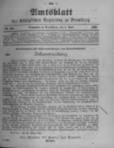 Amtsblatt der Königlichen Preussischen Regierung zu Bromberg. 1900.04.05 No.14