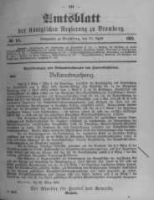 Amtsblatt der K&ouml;niglichen Preussischen Regierung zu Bromberg. 1900.04.12 No.15