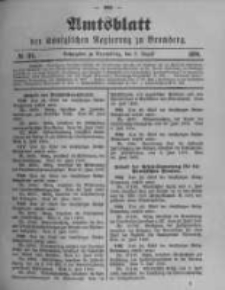 Amtsblatt der K&ouml;niglichen Preussischen Regierung zu Bromberg. 1900.08.02 No.31