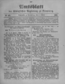 Amtsblatt der K&ouml;niglichen Preussischen Regierung zu Bromberg. 1900.10.04 No.40