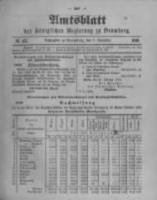 Amtsblatt der Königlichen Preussischen Regierung zu Bromberg. 1900.11.08 No.45