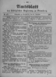 Amtsblatt der Königlichen Preussischen Regierung zu Bromberg. 1900.11.22 No.47