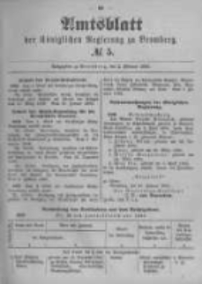 Amtsblatt der K&ouml;niglichen Preussischen Regierung zu Bromberg. 1899.02.02 No.5