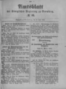 Amtsblatt der K&ouml;niglichen Preussischen Regierung zu Bromberg. 1899.04.20 No.16