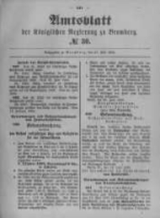 Amtsblatt der K&ouml;niglichen Preussischen Regierung zu Bromberg. 1899.07.27 No.30