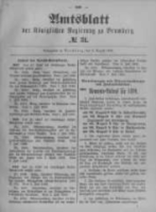 Amtsblatt der K&ouml;niglichen Preussischen Regierung zu Bromberg. 1899.08.03 No.31