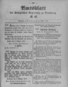 Amtsblatt der K&ouml;niglichen Preussischen Regierung zu Bromberg. 1899.10.12 No.41
