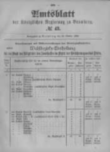 Amtsblatt der K&ouml;niglichen Preussischen Regierung zu Bromberg. 1899.10.26 No.43