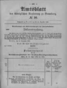 Amtsblatt der K&ouml;niglichen Preussischen Regierung zu Bromberg. 1899.12.14 No.50