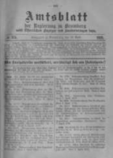 Amtsblatt der K&ouml;niglichen Preussischen Regierung zu Bromberg. 1919.04.19 No.25