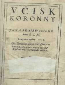 Ućisk koronny Jana Kraiewskiego. Kom: K. I. M.