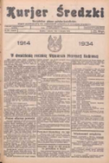 Kurjer Średzki: niezależne pismo polsko-katolickie: organ publikacyjny dla wszystkich urzęd&oacute;w w powiecie średzkim 1934.08.04 R.4 Nr88