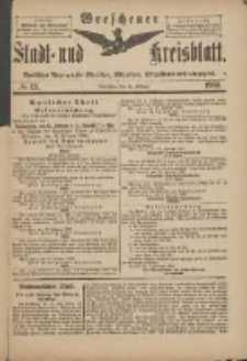 Wreschener Stadt und Kreisblatt: amtlicher Anzeiger f&uuml;r Wreschen, Miloslaw, Strzalkowo und Umgegend 1900.02.14 Nr13