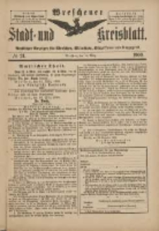 Wreschener Stadt und Kreisblatt: amtlicher Anzeiger für Wreschen, Miloslaw, Strzalkowo und Umgegend 1900.03.14 Nr21