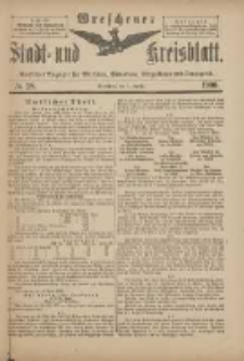 Wreschener Stadt und Kreisblatt: amtlicher Anzeiger f&uuml;r Wreschen, Miloslaw, Strzalkowo und Umgegend 1900.04.07 Nr28