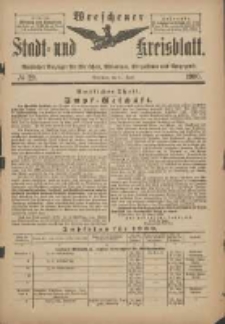 Wreschener Stadt und Kreisblatt: amtlicher Anzeiger für Wreschen, Miloslaw, Strzalkowo und Umgegend 1900.04.11 Nr29