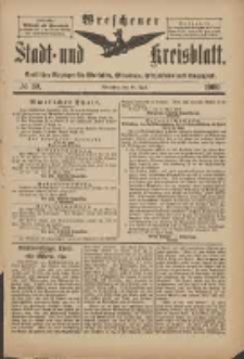 Wreschener Stadt und Kreisblatt: amtlicher Anzeiger f&uuml;r Wreschen, Miloslaw, Strzalkowo und Umgegend 1900.04.14 Nr30