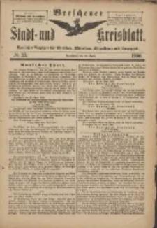 Wreschener Stadt und Kreisblatt: amtlicher Anzeiger f&uuml;r Wreschen, Miloslaw, Strzalkowo und Umgegend 1900.04.25 Nr33