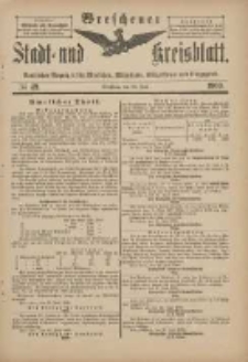 Wreschener Stadt und Kreisblatt: amtlicher Anzeiger f&uuml;r Wreschen, Miloslaw, Strzalkowo und Umgegend 1900.06.20 Nr49