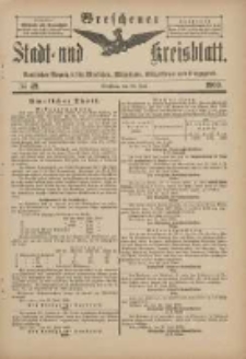 Wreschener Stadt und Kreisblatt: amtlicher Anzeiger für Wreschen, Miloslaw, Strzalkowo und Umgegend 1900.06.20 Nr49
