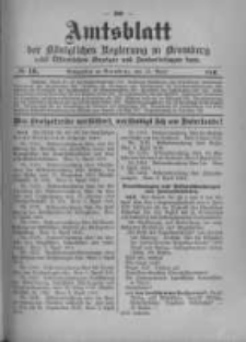 Amtsblatt der K&ouml;niglichen Preussischen Regierung zu Bromberg. 1916.04.15 No.16