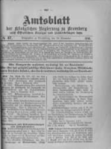 Amtsblatt der K&ouml;niglichen Preussischen Regierung zu Bromberg. 1916.11.18 No.47