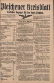 Pleschener Kreisblatt: Amtlicher Anzeiger f&uuml;r den Kreis Pleschen 1917.08.18 Jg.65 Nr66