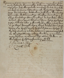 Kwit Heleny Sieniawskiej na sumę 1055 czerw. zł. za "Mariaemont" z 07.01.1721