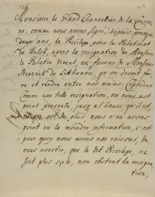 List Augusta II do Kanclerza Jana Szembeka z 1727