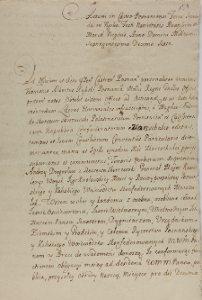 Oblata Literarum Universalium a Mco. Skorzewski Palatinatuum Posnan. et Calissien. Confederatum Marschalco editarum, his Palatinatibus tempus et locum proconventione determinantium. 1716