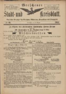 Wreschener Stadt und Kreisblatt: amtlicher Anzeiger für Wreschen, Miloslaw, Strzalkowo und Umgegend 1900.08.25 Nr68
