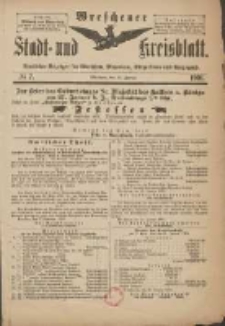 Wreschener Stadt und Kreisblatt: amtlicher Anzeiger f&uuml;r Wreschen, Miloslaw, Strzalkowo und Umgegend 1901.01.23 Nr7