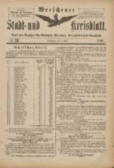 Wreschener Stadt und Kreisblatt: amtlicher Anzeiger f&uuml;r Wreschen, Miloslaw, Strzalkowo und Umgegend 1901.04.06 Nr29