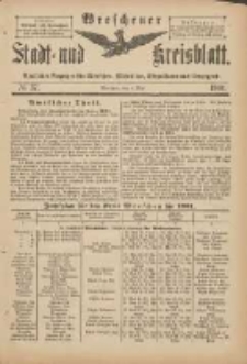 Wreschener Stadt und Kreisblatt: amtlicher Anzeiger f&uuml;r Wreschen, Miloslaw, Strzalkowo und Umgegend 1901.05.04 Nr37