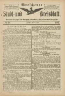 Wreschener Stadt und Kreisblatt: amtlicher Anzeiger f&uuml;r Wreschen, Miloslaw, Strzalkowo und Umgegend 1901.06.15 Nr50