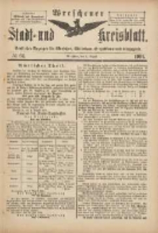 Wreschener Stadt und Kreisblatt: amtlicher Anzeiger f&uuml;r Wreschen, Miloslaw, Strzalkowo und Umgegend 1901.08.03 Nr64