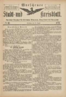 Wreschener Stadt und Kreisblatt: amtlicher Anzeiger f&uuml;r Wreschen, Miloslaw, Strzalkowo und Umgegend 1901.08.10 Nr67