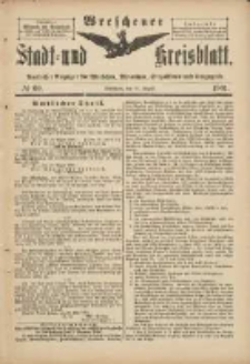 Wreschener Stadt und Kreisblatt: amtlicher Anzeiger f&uuml;r Wreschen, Miloslaw, Strzalkowo und Umgegend 1901.08.17 Nr69