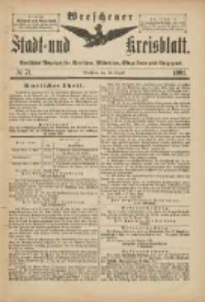 Wreschener Stadt und Kreisblatt: amtlicher Anzeiger f&uuml;r Wreschen, Miloslaw, Strzalkowo und Umgegend 1901.08.24 Nr71