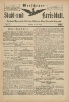 Wreschener Stadt und Kreisblatt: amtlicher Anzeiger für Wreschen, Miloslaw, Strzalkowo und Umgegend 1901.08.24 Nr71