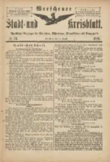 Wreschener Stadt und Kreisblatt: amtlicher Anzeiger für Wreschen, Miloslaw, Strzalkowo und Umgegend 1901.08.31 Nr73