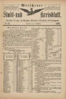 Wreschener Stadt und Kreisblatt: amtlicher Anzeiger f&uuml;r Wreschen, Miloslaw, Strzalkowo und Umgegend 1901.09.07 Nr75